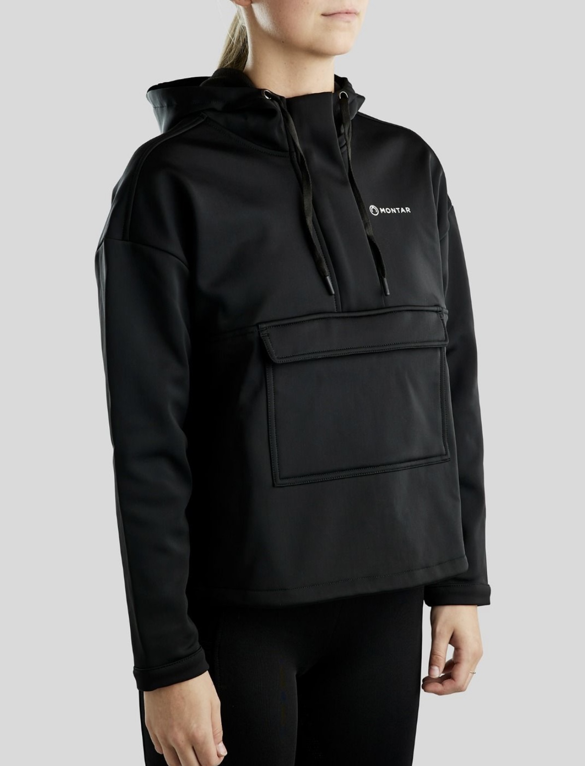 Hoody quater zip anorak Montar black