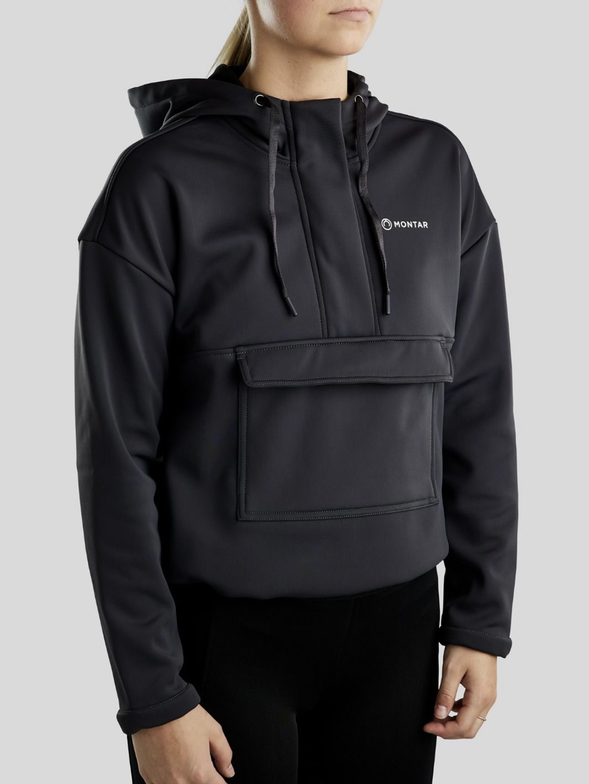 Hoody quater zip anorak Montar dark grey