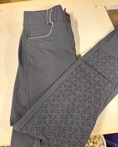 Rijbroek grijs met mooie strass 40
