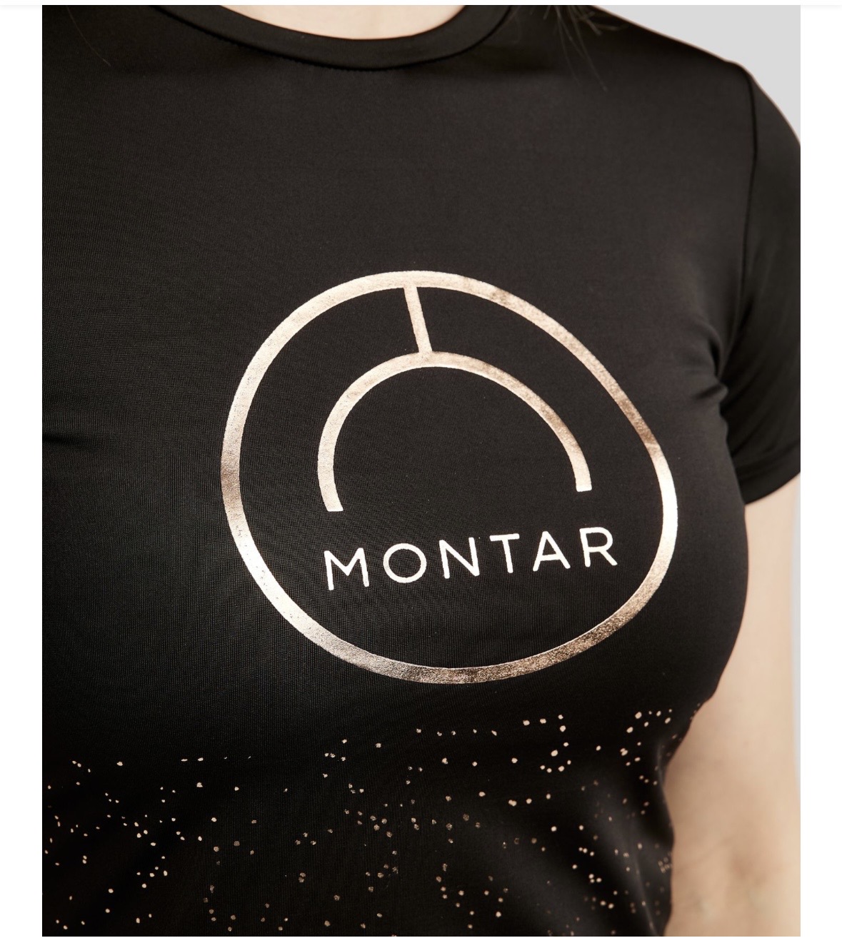 Montar shirt zwart goudglitter 164