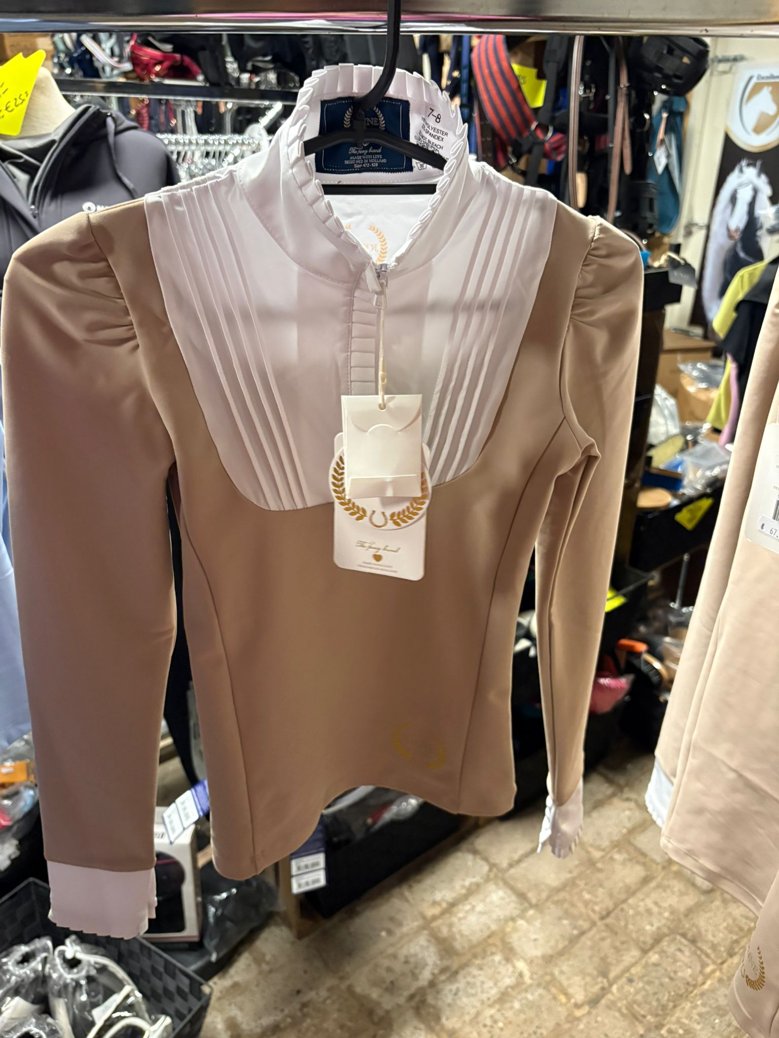 T-shirt_lange_mauw_Kids_Joline_Taupe