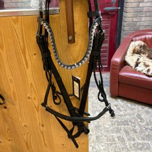 Hoofdstel_HG_lage_neusriem_grote_stenen_Full_zwart_1