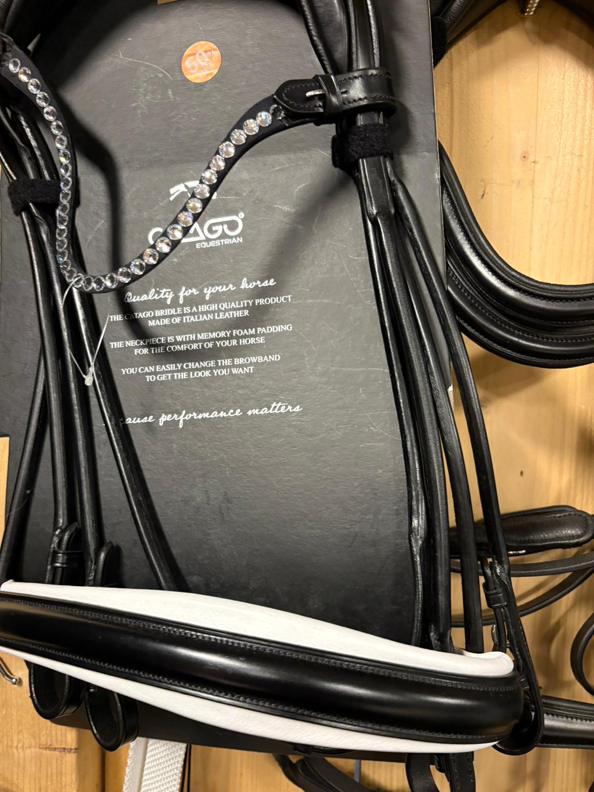 Hoofdstel catago stang en trens full zwart - Afbeelding 2