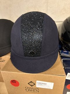 Charles owen cap blauw sparkly 57